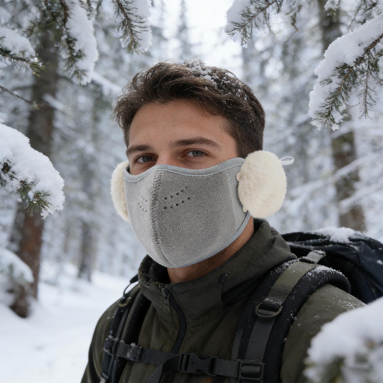 Winter Cycling Commute - Toz için yüz örtüsü kulak kapaklı