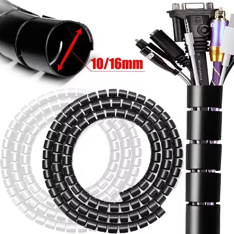 Cable Lock Flexible - 2M/1M esnek Spiral kablo tel koruyucu