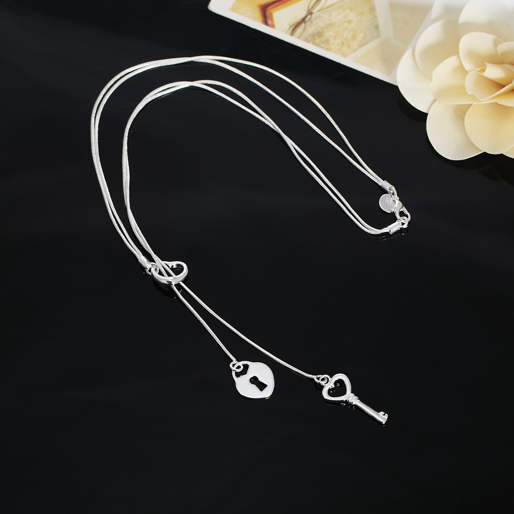 Güzel 925 ayar gümüş romantik  - Chain Lock Combination incelemesi ve fiyatı