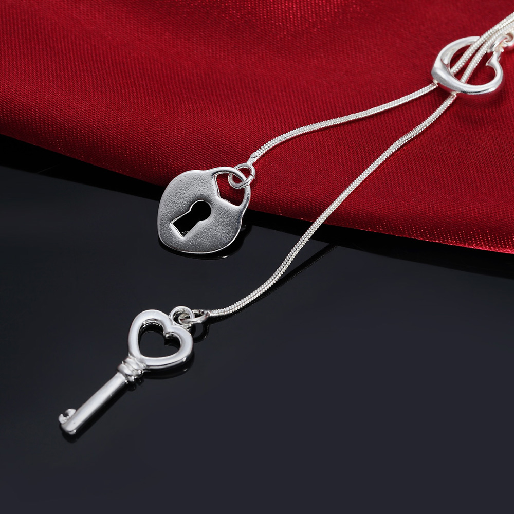 Güzel 925 ayar gümüş romantik  - Chain Lock Combination incelemesi ve fiyatı