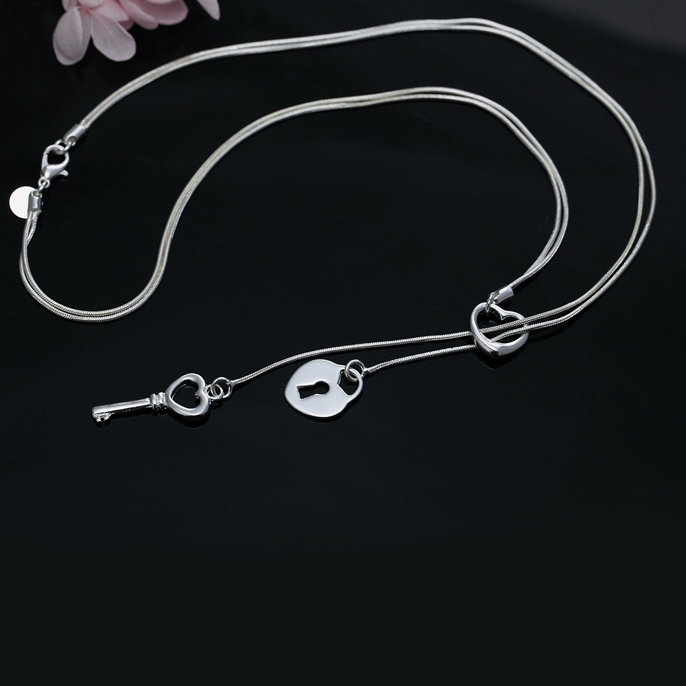 Güzel 925 ayar gümüş romantik  - Chain Lock Combination incelemesi ve fiyatı
