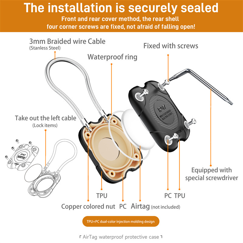 Kablolu Airtag Tutucu, Güvenli - Chain Lock Combination incelemesi ve fiyatı